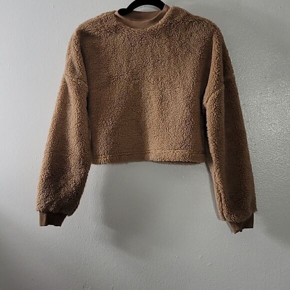 Bardot Nwt Fluffy Teddy Crop Sweater - Picture 1 of 9